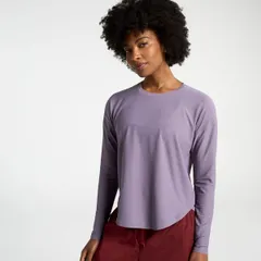キャリー レディース トップス Tシャツ CALIA Womens Renew Drop Needle Long Sleeve Tee Nebulous Purple パープルのサムネイル
