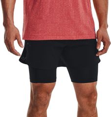 언더 아머 맨즈 하의 바지 반바지 반바지 Under Armour Mens Vanish Elite 2in1 Shorts Black 블랙