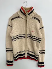 TOMMY トミー ニット/セーター M ベージュ タートルネック/ハイネック 長袖 ワンポイント 刺繍 ライン柄 ウール・ニット ボア ミドル丈 レディースのサムネイル