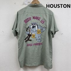 HOUSTON オープンカラー　ボーリングシャツ　ベトナムスーベニア　刺繍 HOUSTON オープンカラー ボーリングシャツ ベトナムスーベニア 刺繍