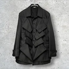 定価：286000円 COMME des GARCONS HOMME PLUS エステルギャバジンジャケット PP-J045 BLACK XL  コム デ ギャルソン オム プリュス ブラックのサムネイル