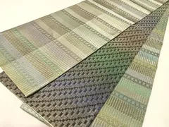 平和屋着物●一蔵コレクション　織の宝石・ダイヤモンドカット　新佐波理　両面　全通柄袋帯　吉祥甲冑定　金糸　正絹　逸品　CABI4070vpのサムネイル