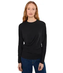 ヴィンス レディース トップス シャツ ドレープ Vince Fixedrape Long Sleeve Crew Black ブラックのサムネイル