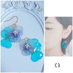2046 ） ビオラ ラメ アシメ レジン ピアス イヤリング - メルカリ