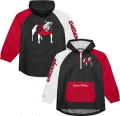 ミッチェルネス メンズ アウター ジャケット・ブルゾン Mitchell Ness Mens Georgia Bulldogs Playoff Win 14Zip Anorak Jacket NoCoのサムネイル