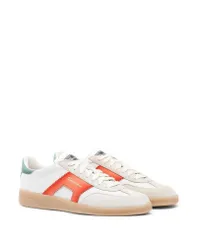 サントーニ レディース シューズ スニーカー スエード レザー Santoni Womens Leather and Suede DBS Oly Sneakers WhiteOrangeGreen ホのサムネイル