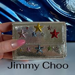 JIMMY CHOO 二つ折り財布 スタースタッズ ゴールド - メルカリ