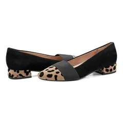 イージースピリット レディース シューズ ヒール Easy Spirit Casta BlackLeopard Suede ブラックのサムネイル