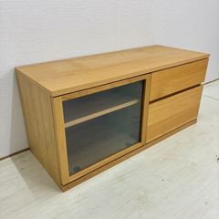 無印良品 オーク材AVラック薄型（引戸）・幅110cm - メルカリ