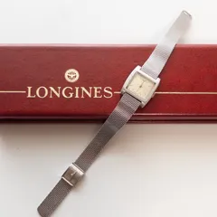 LONGINES ロンジン レディース 腕時計 スクエア シルバー メッシュベルト 手巻き 箱付きのサムネイル