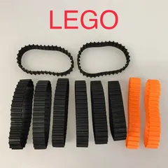 中古 LEGO レゴ   キャタピラー　ベルト　パーツ　大　10個　黒　オレンジ　まとめ売り NP-774 ※テクニック　レゴシティ　ブラック　ゴム 361のサムネイル