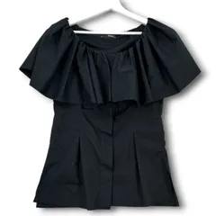 Styling/ スタイリング ラッフルショルダートップス ブラウス バルーンスリーブ オフショルダー 黒 ブラック フリーサイズ レディース 夏 ゴーゴー古着マルイ北千住店 1 No.2499のサムネイル