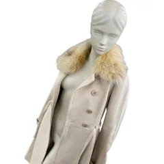 186005 訳アリ品 BURBERRY BLUE LABEL バーバリーブルーレーベル フォックスファーコート　ロングコート　　 38 レディースのサムネイル