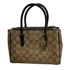 美品】COACH コーチ PVCレザー シグネチャー ハンドバッグ バイカラー 美品】COACH コーチ PVCレザー シグネチャー ハンドバッグ バイカラー