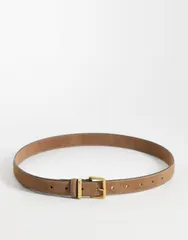 エイソス レディース アクセサリー ベルト スエード ジーンズ ASOS DESIGN waist and hip jeans belt with square buckle in lightan fのサムネイル