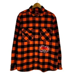 【Supreme】シュプリーム チェック柄ウールシャツ Baffalo Plaid Shirt 19AW 1-800 Lサイズ チェックアウターアウター チェック オレンジ ブラック メンズ 【中古品】 USED-A 【9304】のサムネイル
