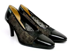 未使用 Yves Saint Laurent イヴサンローラン メッシュ レザー パンプス 黒 ブラック 36 1/2 フォーマル エレガント ★