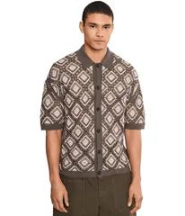 オールセインツ メンズ アウター ニット・セーター カーディガン Allsaints Morena Short Sleeve Cardigan Pitch Green グリーンのサムネイル