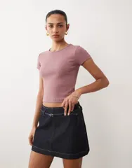 マンゴ レディース トップス Tシャツ Mango Teen baby tee PINK ピンクのサムネイル