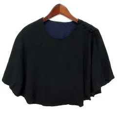 ユナイテッドアローズ UNITED ARROWS レーヨン ケープ ポンチョ ブラック 黒 日本製 1626-242-1950