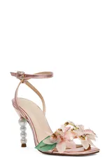 ベッツィジョンソン レディース シューズ パンプス サンダル アンクル Betsey Johnson Kasie Beade Flower Ankle Strap Sandalight Pink ピンのサムネイル