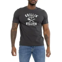 ライフイズグッド メンズ トップス シャツ Life is Good Grillin Like a Villain Crusher TShirt Short Sleeve Jet Black ブラック