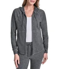 ダナキャラン レディース アウター ジャケット・ブルゾン パーカー DKNY Sport By Donna Karan Coordinating Spacedye Raglan Sleeve Fullのサムネイル