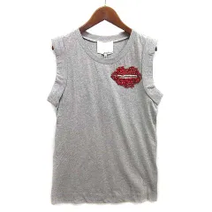 3.1 フィリップリム 3.1 phillip lim ビジュー リップ ノースリーブ Tシャツ カットソー グレー XSのサムネイル