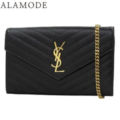 SAINT LAURENT PARIS(サンローランパリ) カサンドラ エンベロープ チェーンウォレット ショルダーバッグ 2WAY クラッチ 肩掛け グレイン・ド・プードルレザー 377828BOW011000 40802193874【アラモード】のサムネイル