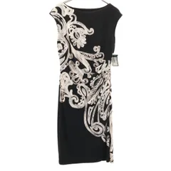 LAUREN RALPH LAUREN ローレンラルフローレン 未使用 フレンチスリーブ ワンピース 4 ブラック系 ストレッチ タグ付き レディース 古着のサムネイル