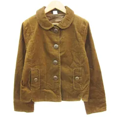 ジェイクルー J.CREW ステンカラージャケット ミドル丈 コーデュロイ 総裏地 0 ブラウン 茶 /YM44のサムネイル