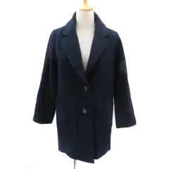 マジェスティックレゴン MAJESTIC LEGON チェスターコート ロング丈 ウール混 F 紺 ネイビー /YK2のサムネイル