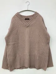 RAG MACHINE ラグマシーン ニット/セーター M ベージュ ニット 無地 ミドル丈 長袖 Vネック レディースのサムネイル