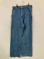 EMMA CLOTHES 엠마 클로즈 데님 팬츠 L 블루 풀 길이 무지 와이드 루즈 스트레이트 레귤러 리지드 원 워시 맨즈