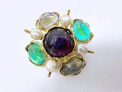 YVES SAINT LAURENT　イヴサンローラン　グリポア　フェイクパール　マルチカラー　ブローチのサムネイル