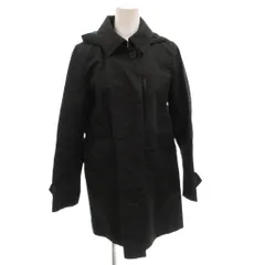 マッキントッシュフィロソフィー MACKINTOSH PHILOSOPHY ステンカラーコート フード ショート ひざ丈 ゴム引き 38 紺 ネイビー /FFのサムネイル