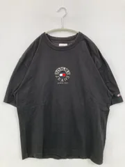 TOMMY JEANS トミージーンズ Tシャツ/カットソー M ブラック ブランドロゴ 刺繍 半袖 クルーネック(丸首) メンズ レディース