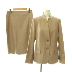 マックスマーラ MAX MARA セットアップ 上下 スーツ ジャケット アウター スカート ミモレ ロング タイト ウール シルク混 38 ベージュ /NR ■OSのサムネイル