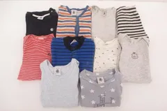  プチバトー PETIT BATEAU ロンパース 肌着 レギンス ストライプ 10点 6M～12M キッズ 中古のサムネイル