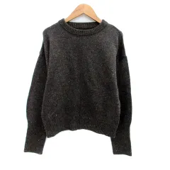 アントマリーズ Aunt Marie's ニット セーター クルーネック 長袖 無地 スパンコール F 茶色 ブラウン /HO22のサムネイル