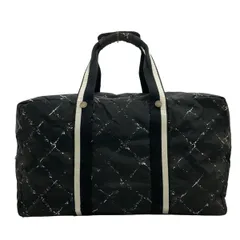 CHANEL(シャネル) ボストンバッグ 旧トラベルライン 黒×白 シルバー金具/本体ロックなしのサムネイル