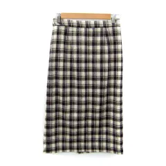 N.Natural Beauty Basic N.ナチュラルビューティーベーシック タイトスカート ロング丈 チェック柄 スリット マルチカラー M 白 ホワイト 黒 ブラック /SY19のサムネイル