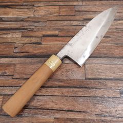 堺打刃物 本霞 出刃 240mm 8寸 包丁 白鋼 和包丁 研ぎ済 水牛朴柄