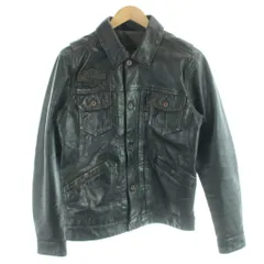 ハーレーダビッドソン HARLEY DAVIDSON Digger Slim Fit Leather Jacket ティガー スリムフィット レザージャケット 革ジャン トラッカー 牛革 カウハイド 黒 ブラック 98036-19VM /MW ■GY18のサムネイル