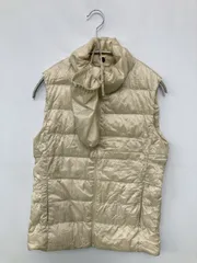 UNIQLO ユニクロ ダウンベスト S アイボリー ナイロン 無地 フードなし レディース