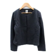 エムケー ミッシェルクラン MK MICHEL KLEIN ノーカラージャケット ミドル丈 38 M グレー /SM10のサムネイル