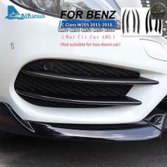 카본 파이버 안개 램프 커버 메르세데스 벤츠 C 클래스 W205 C180 C200 C250 C260 C300 2015 2018 전면 범퍼 스포일러