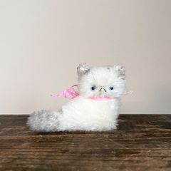 とけそうな、ねこ ( シルバーと白の子 ) Cora 猫 ぬいぐるみ 作家