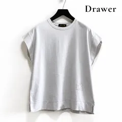Drawer ドゥロワー 刺繍ロゴ フレンチスリーブカットソー コットン A024のサムネイル