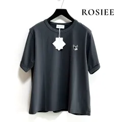 ◆タグ付き◆ ROSIEE ロージー ワンポイント刺繍Tシャツ カットソー F フレンチブルドッグ刺繍 半袖Tシャツ ストレッチ素材 クルーネック A030のサムネイル